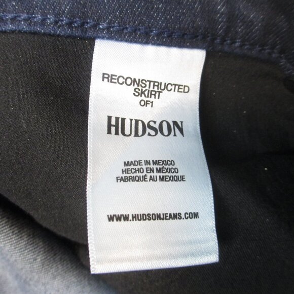 NWT Hudson Denim Midi Skirt Jean Reconstructed Metallic Silver Blue Cotton Sz 30 - Picture 11 of 12